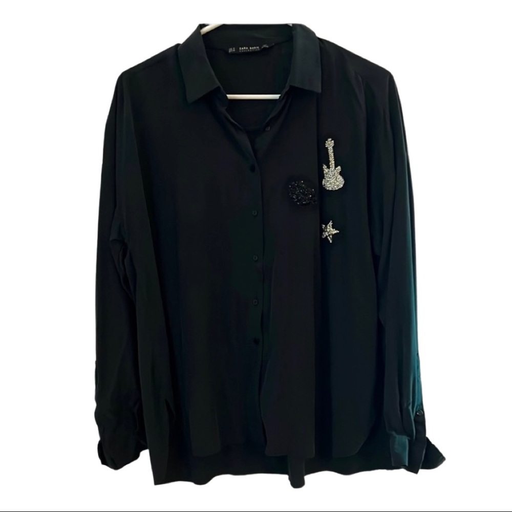 Zara basic black shirt long sleeves
